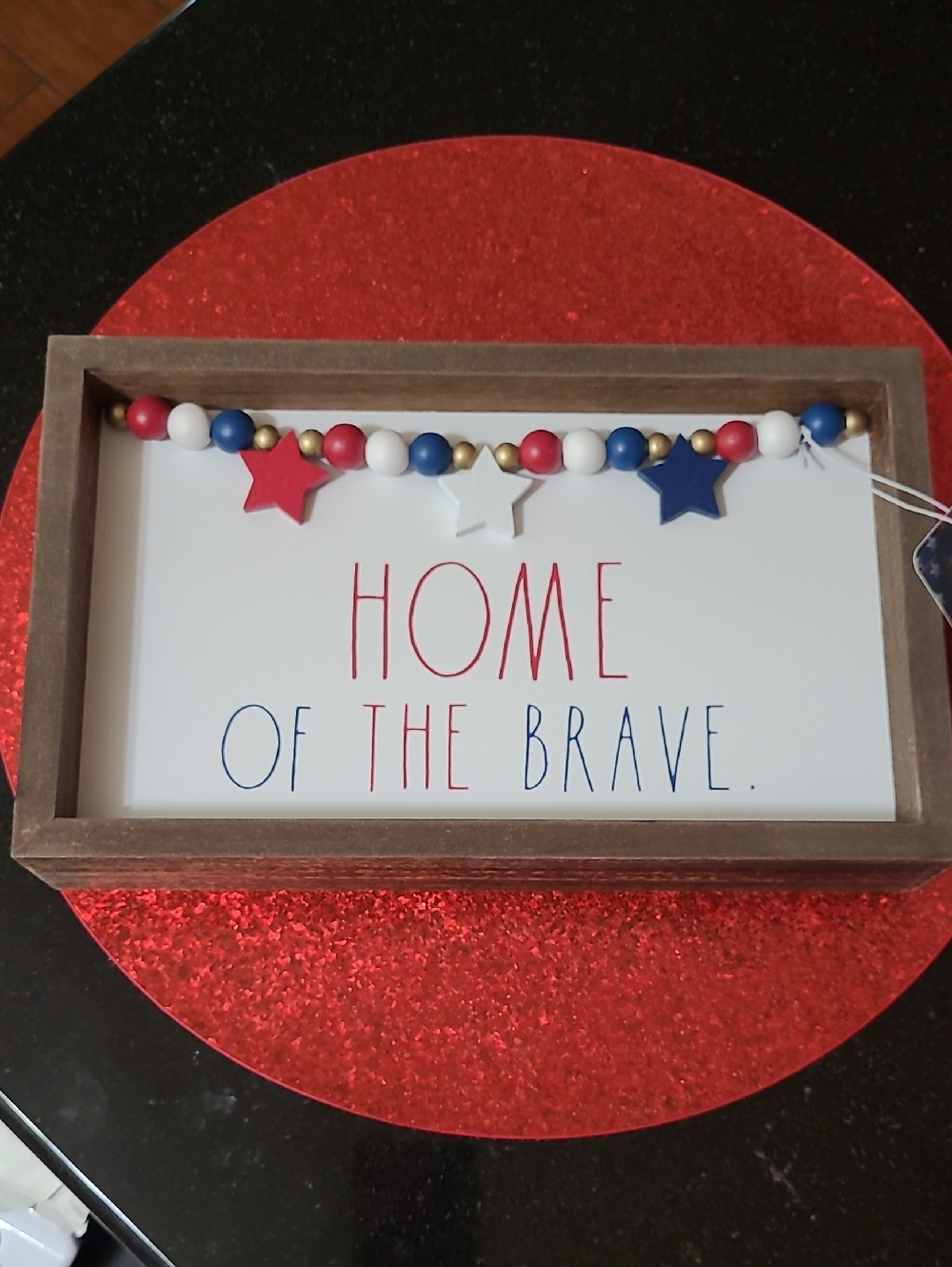 Rae Dunn Patriotic Shadow Box Wall Plaque